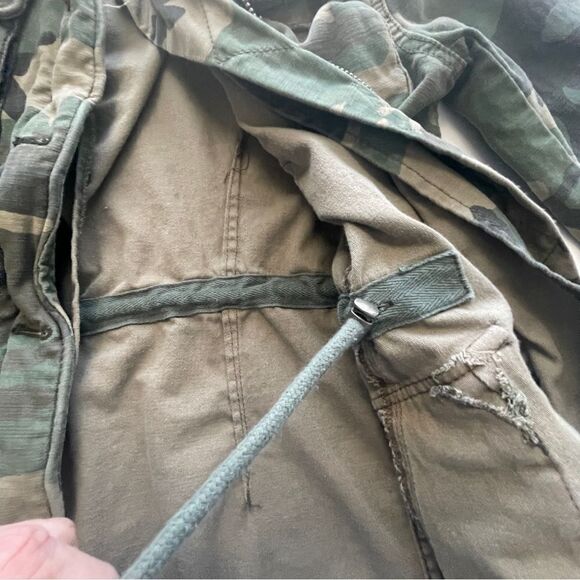 Free People Not Your Brothers Faded Green Camo Print Surplus Jacket ,XS - Picture 8 of 14